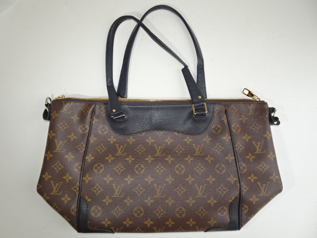 ヴィトンのモノグラムと黒革のコンビバッグ